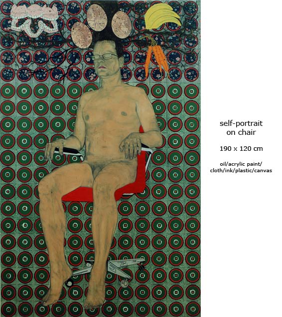 self portrait on chair